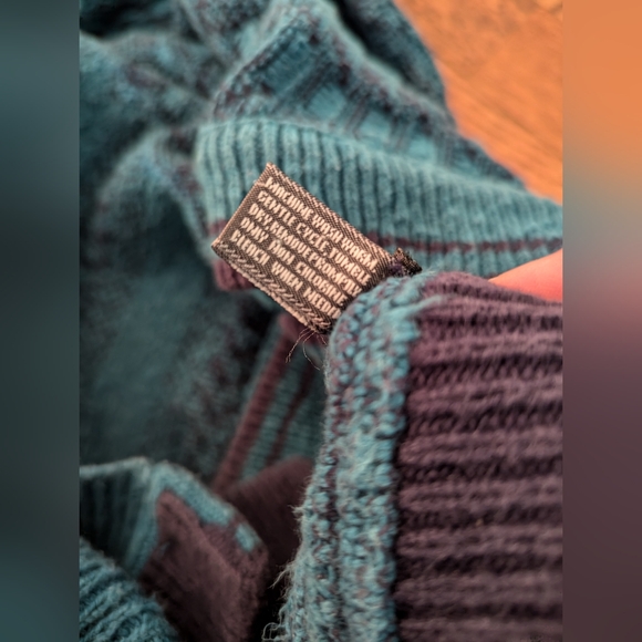 Vintage JT Beckett Blue/green Sweater Cardigan Large - Picture 9 of 10